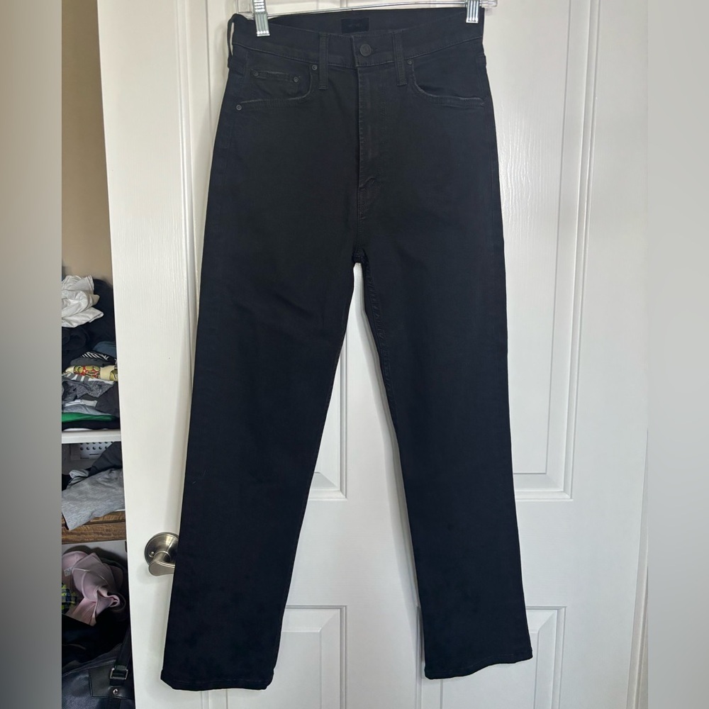 MOTHER Womens High Waisted Rider Ankle Black Jeans in Not Guilty Wash size 26